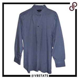 Large 16.5-32/33 John Varvatos Blue-White LS Shirt